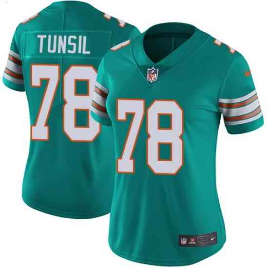 Nike Dolphins #78 Laremy Tunsil Aqua Green Alternate Womens Stitched NFL Vapor Untouchable Limited Jersey
